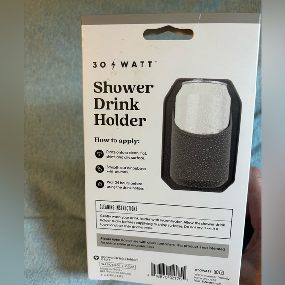 NWT Shower Drink Holder 30 Watt Gray - Picture 2 of 3